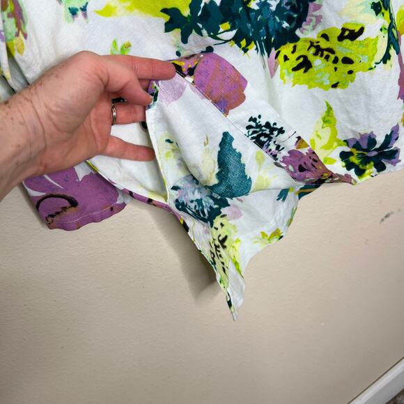 Premise Linen Blend Floral Print Tunic Large - Picture 7 of 10